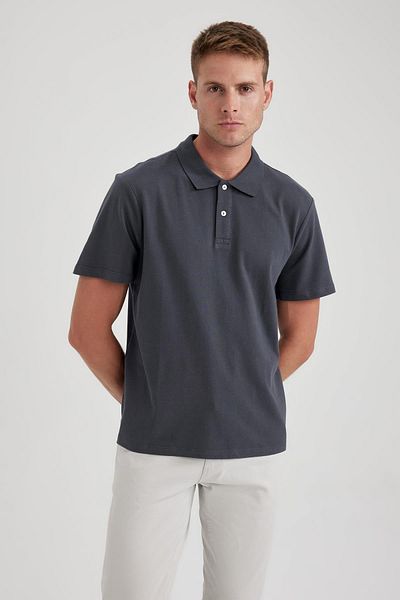 DeFacto Kurzarm-T-Shirt mit Polokragen in normaler Passform