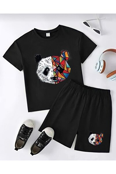 FORTITTUDO Σετ παιδικό σορτς με στάμπα Panda