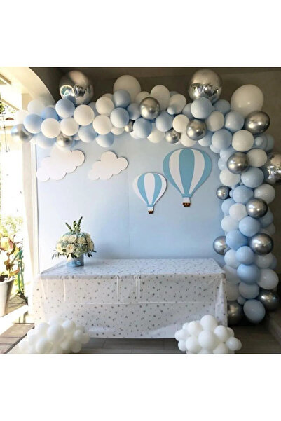 FOKUL 50 Adet Erkek Çocuk Doğum Günü Balon Zinciri Seti Doğum Günü Balon Kons...