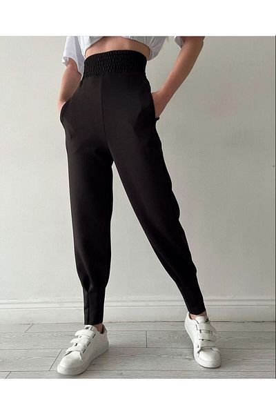 Lady Pose Γυναικείο φούτερ με πλισέ Scuba Leg Λεπτομερές εξαιρετικά ψηλόμεσο