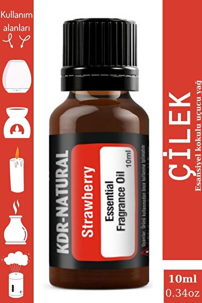 kdr natural Çilek Esansiyel Uçucu Yağ Buhurdanlık Yağı Hava Nemlendirici Difü...
