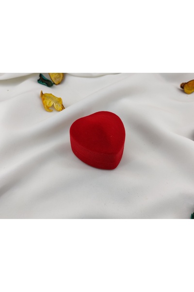 Newa Jewellry Kadife Kalp Detaylı Yüzük Kutusu Kuyumcu Kutusu Evlilik Teklifi...