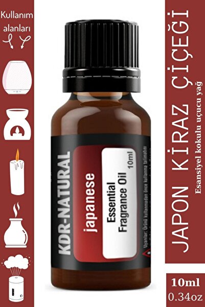 kdr natural Japon Kirazı Uçucu Yağ Buhurdanlık Yağı Difizör Esansı Oda Kokusu...