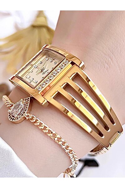Revello RVL-1847-F Revello Kaburga serisi Altın Kaplama Kararmaz Taşlı 3Atm Su Geçirmez+Bileklik