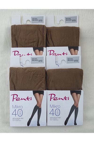 Penti Women's Socks - Women's Below Knee Medium Thick Micro Trouser Socks 4-Piece
