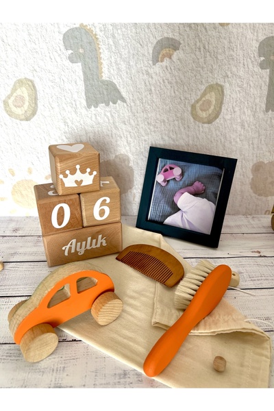 mogokids Anne ve bebek anı küpü ,bebek anı çerçevesi 5li set