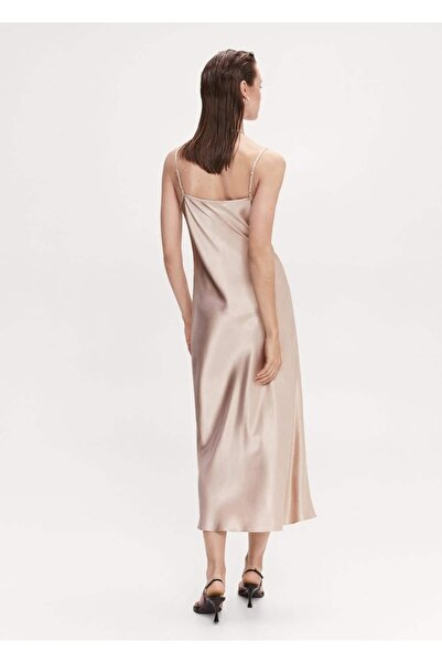 MANGO Woman Saten Elbise