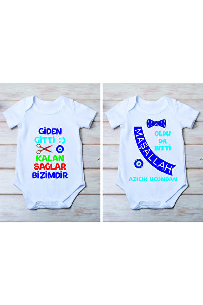 SPACE DRESS Circumcision Printed Cotton Baby Bodysuit Set of 2
