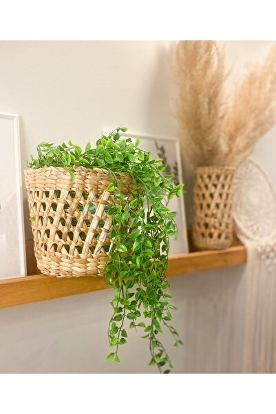 Süs Dükkanı Hasır saksı balkon bahçe mutfak ev dekorasyonu modeli