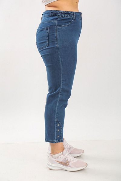 xlargebutik PLUS SIZE CLOTHING DROP DETAIL DENIM PANTS HIGH WAIST LYCRA
