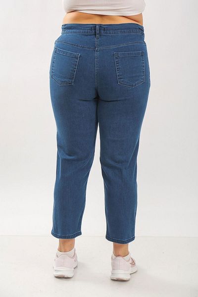 xlargebutik PLUS SIZE CLOTHING DROP DETAIL DENIM PANTS HIGH WAIST LYCRA