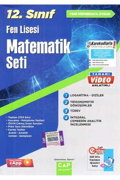Çap Yayınları Çap 12. Sınıf Matematik Fasikül Seti Fen Lisesi