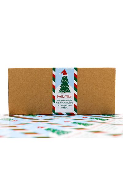 reprodesign New Year's Themed Gift Package Label 10 x 4 cm Happy New Year Printed Label 14 Pieces