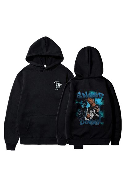 Touz Moda dompuleri fashion Rap Star Printed Μαύρο φούτερ με κουκούλα Unisex Oversize