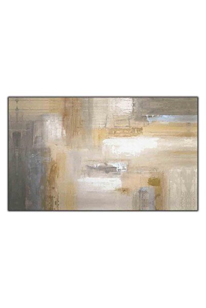 tablodekor SOYUT BEYAZ VE SARI ÇİZGİLER YAĞLI BOYA DOKULU TABLO