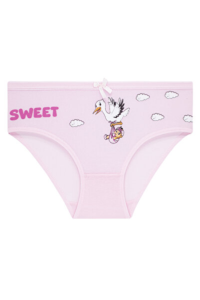 biyokids Kız Çocuk 5'li Paket Renkli Slip Külot - Sevimli Leylekler -