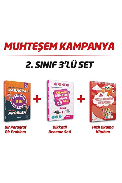 Artıbir Yayınları 2 Sınıf Muhteşem 3 Lü Set (bir Paragraf Bir Problem---dikka...