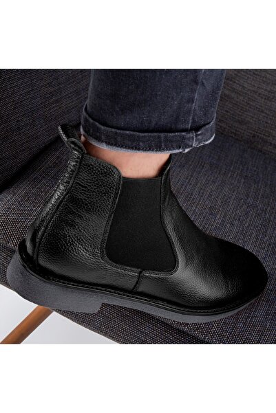 Ducavelli Edinburg Hakiki Deri Kaydırmaz Taban Chelsea Günlük Bot Lacivert