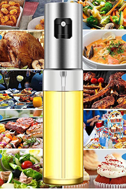 NOYİSKA Pratik Püskürtmeli Sprey Cam Şişe Zeytinyağı Sirke Yağ Püskürtücü Yağ...