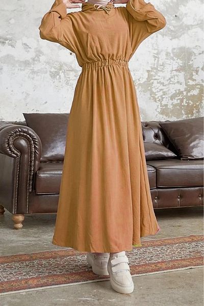 TheJOJODesign Girl's Minova Hooded Pocketed Sleeve Elastic Hijab Dress