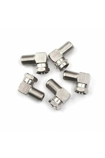 ANKTEK ( 5 Adet ) F Konnektör L Fiş 90 Derece Çevirici Anten Kablosu Için F C...