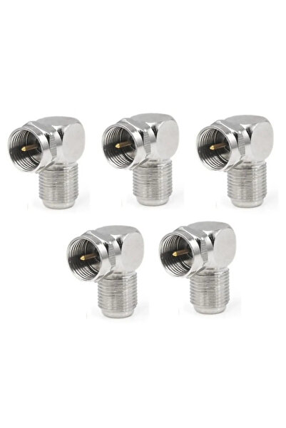 Vwin ( 5 Adet ) F Konnektör L Fiş 90 Derece Çevirici Anten Kablosu Için F Con...