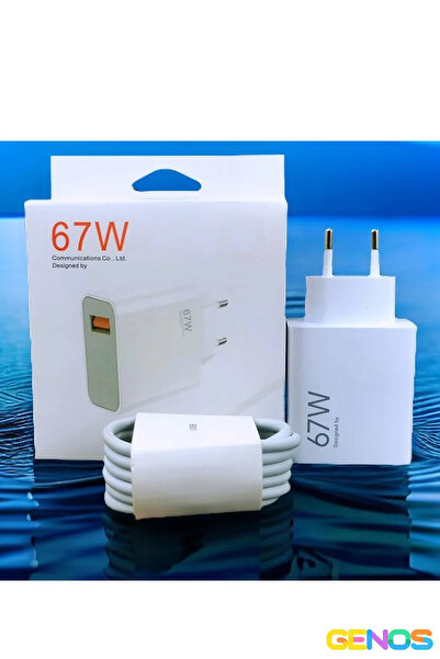 Genos Xiaomi Redmi Note 9 Pro Max (6GB · 64GB) Uyumlu 67 Watt Hızlı Şarj Alet...