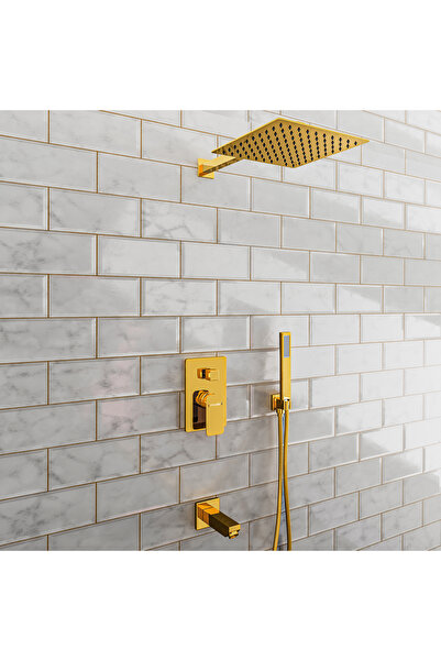 Fause Tam Ankastre Duş Seti Tetra Altın Fau106-g
