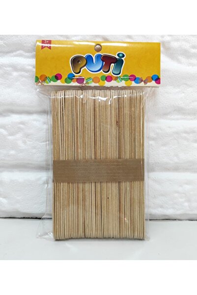 Puti Natural Geniş Dondurma Çubuğu Abeslang 50 Adet (AHŞAP ÇUBUK)