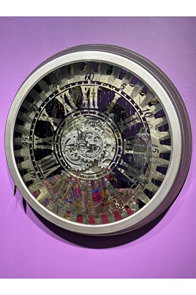 BİEV Gümüş Mekanizmalı Duvar Saati 70 Cm