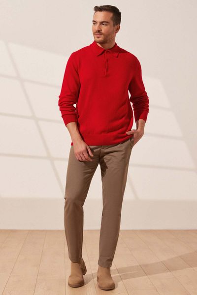 Silk and Cashmere Red Men Sweaters & Cardigans Styles, Prices