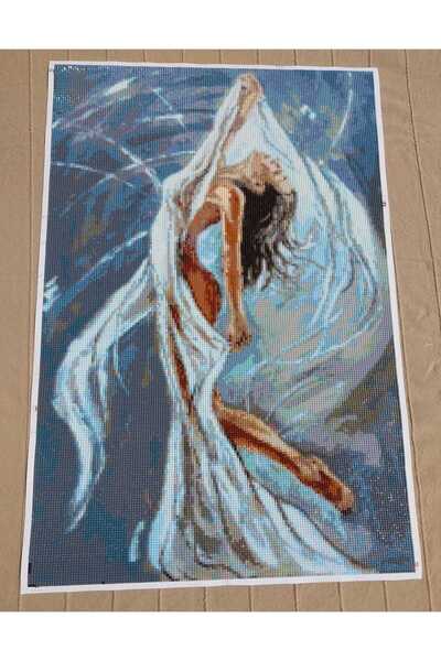 nilonun atölyesi Modern Balerin Kristal Boncuk Tablo 38x58 Cm. (İŞLENMİŞ HAZIR HALDE)