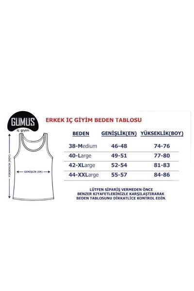 Gümüş İç Giyim Silver Men's Cross Back Undershirt White 12 Pack