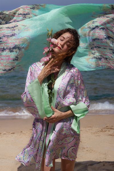 Silk and Cashmere Pink Kimonos & Caftans Styles, Prices - Trendyol
