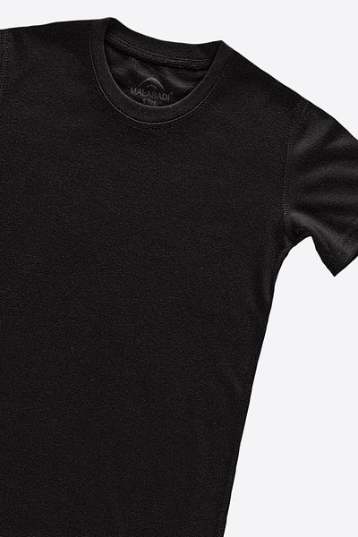 Malabadi Unisex Kids Black Short Sleeve Viloft Thermal Top Underwear 90402