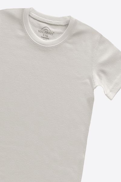 Malabadi Unisex Kids Ecru Short Sleeve Viloft Thermal Top Underwear 90402