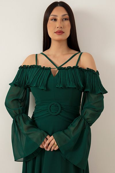 PULLIMM Βραδινό φόρεμα Madonna Collar Tulle 1466