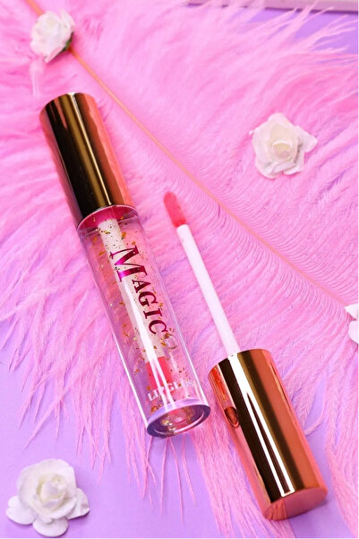 aks kozmetik Gold Kapaklı Magic Işıltılı Açık Pembe Renk Veren Dudak Nemlendirici