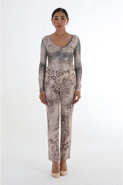 Balizza -LEOPARD PATTERNED NORMAL WAIST PANTS