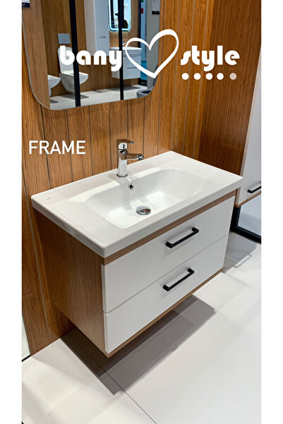 TURKUAZSERAMİK Turkuaz Cerastyle Frame Etajer Uyumlu Damlalıklı Lavabo 90*45 Cm