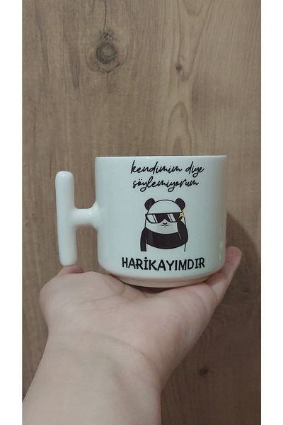 HobiShop Cream Color Funny Written and Humorous Special Design Printed T Mug Latte Glass