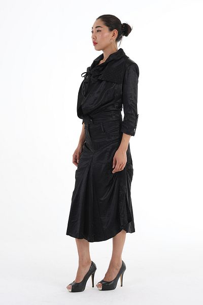 Balizza BLZ-FOLDED BUTTONED SLEEVE COLLAR STONE DESIGN SHORT JACKET