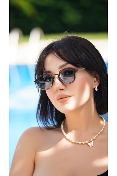 TomyHelf UV Filtered Women's Sunglasses Rectangular Blue Frame Unisex