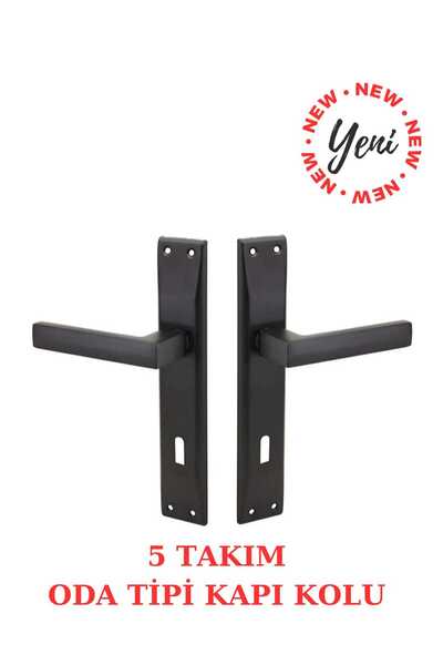 ARON (7 TAKIM) PASLANMAZ ELİT KOL AYNALI MAT SİYAH 3+1 DAİRE SETİ (5 ODA - 2 BANYO-WC) KAPI KOLU