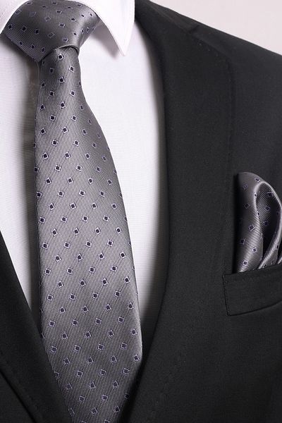 Esgue Hand Made 7.5 cm Smoked Purple Patterned Tie Handkerchief
