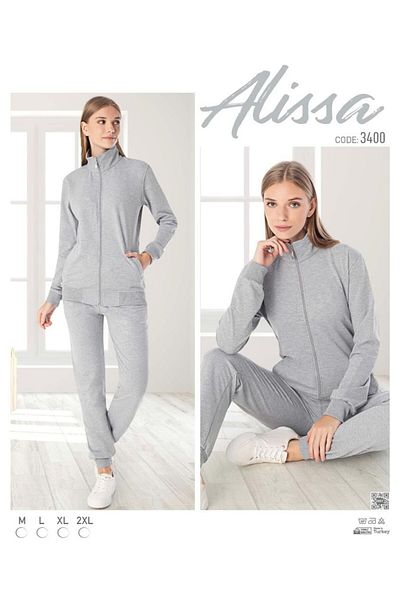 Alissa طقم رياضي نسائي من الأسفل باللون الرمادي 3400