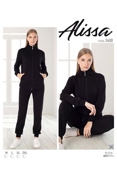 Alissa طقم رياضي نسائي باللون الأسود من الأسفل 3400