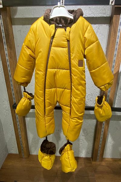 PODİUM GİYİM New Trend Unisex Baby Cosmonaut - Double Zip Jumpsuit with Removable Gloves and Booties
