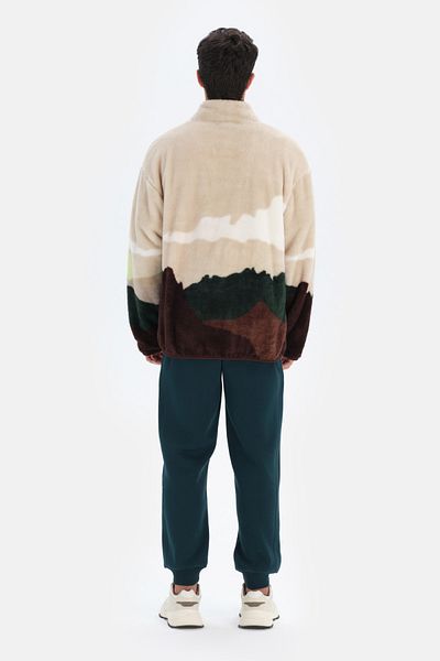 Dagi Multicolor Men's Mountain Printed Fleece Sweatshirt