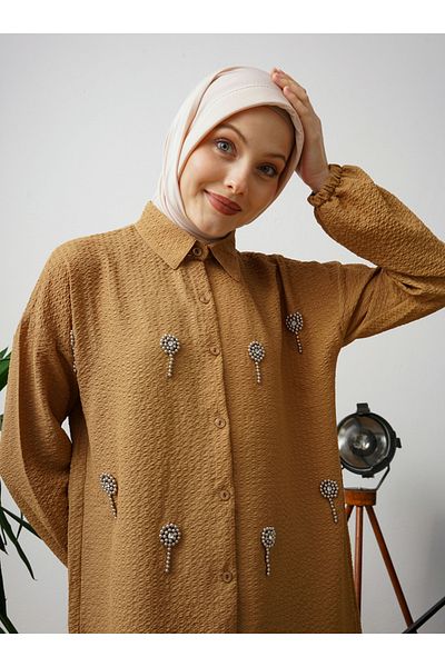 Por La Cara Mink Pearl Detailed Tunic - Por La Cara